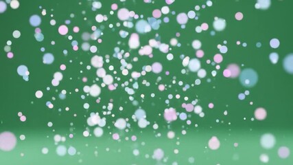 Wall Mural - Abstract spheres floating on green for background, overlay, or texture use