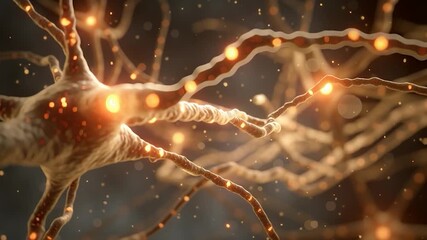 Wall Mural - neuron or nerve cell with an intricate network. perfect for projects related to science, technology,