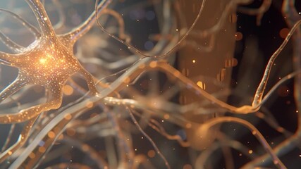Wall Mural - neuron or nerve cell with an intricate network. perfect for projects related to science, technology,