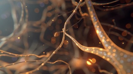 Wall Mural - neuron or nerve cell with an intricate network. perfect for projects related to science, technology,