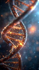 Wall Mural - Vertical video visually captivating and stylized depiction of a DNA double helix. Ideal for projects related to biotechnology, medical research, genetic engineering