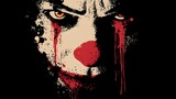 Horror clown face with blood