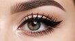 © Artificialstock - Close-up of a woman's eye with winged eyeliner and long lashes.