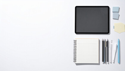 Minimalist Student Supplies with Tablet
