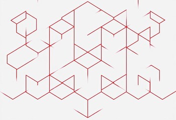 Abstract geometric cube line seamless pattern on white background,  surface,  shape