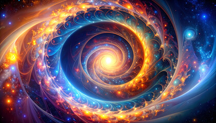 Wall Mural - Cosmic Spiral Nebula Galaxy Art.
