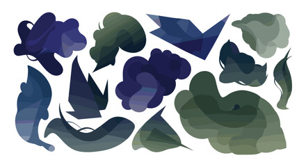Poster - Abstract watercolor shapes creating playful and organic composition against white backdrop.
