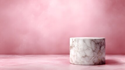 Wall Mural - a minimalist marble podium on a pastel colored background long title a simple yet elegant marble pod