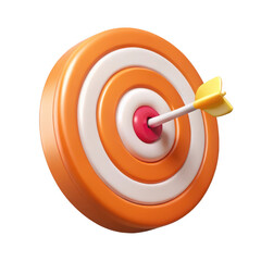 Poster - 3d target with arrow isolated on transparent background