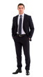 © Havoc - A full shot of a man standing with his hands in his pockets wearing a suit and tie on a transparent background