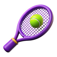 Poster - 3d tennis racquet and ball isolated on transparent background