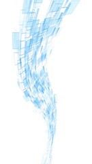 Wall Mural - flowing blue digital squares data flow tech movement great for infographics clean futuristic abstrac