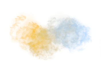Wall Mural - realistic colorful smoke fluffy overlay cutout, fog and clouds cutout on transparent background