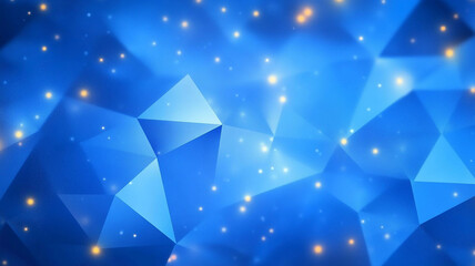 Wall Mural - digital rendering of blue-hued, faceted objects. a striking design with a play of light, shadow, and