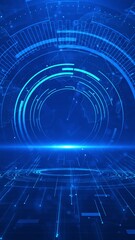 Wall Mural - abstract technology background. technology circle representing data processing display artificial in