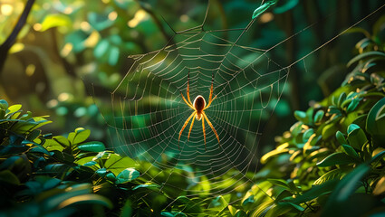 spider web in the morning