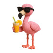 © Rawpixel.com - PNG Knitted flamingo sipping cocktail