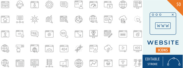 Website icon collection set. Editable stroke.