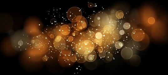 Wall Mural - Golden Splendor Captivating Bokeh Symphony with Dazzling Glitters on Elegant Black Background