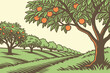 © Jaana - A peach orchard in Chilton County with ripe fruit hanging from the trees.
