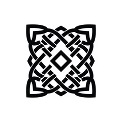 Poster - Square Shaped Celtic Knot, Black Geometric Pattern, Traditional Ornament Vector Illustration