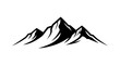 © mfnmedia - A minimalist black and white illustration depicting a mountain range with peaks and valleys.