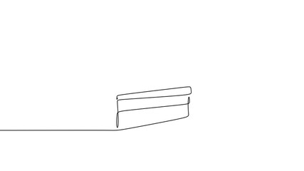 Wall Mural - Classic birthday cake, Single line drawing animation, Celebration dessert concept.