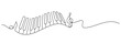 © dhtgstockphoto - piano keyboard curve shape one line continuous drawing and music notes minimalism decorative art
