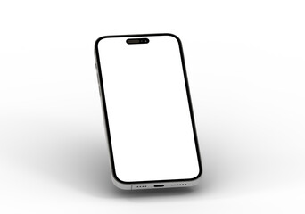 High-quality image of a modern smartphone with a blank screen, perfect for app presentations or website mockups.