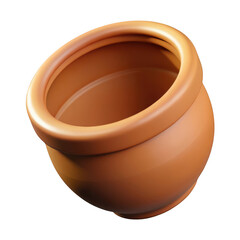 Wall Mural - 3d terracotta pot isolated on transparent background