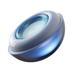 Wall Mural - 3d futuristic orb with blue glow isolated on transparent background
