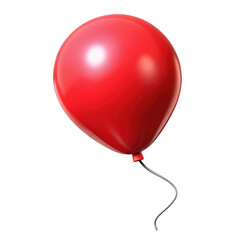 Wall Mural - 3d red balloon isolated on transparent background