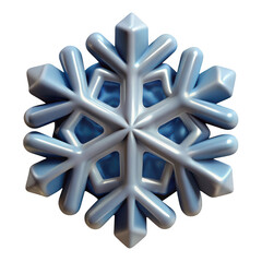 3d intricate snowflake isolated on transparent background