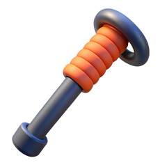 Wall Mural - 3d stylized bolt with orange grip isolated on transparent background