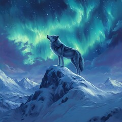  wolf howling at night