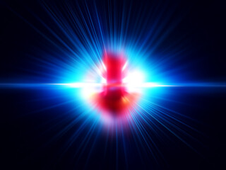 Wall Mural - glowing concentric circles of blue and gold light create a mesmerizing portal effect against a dark 