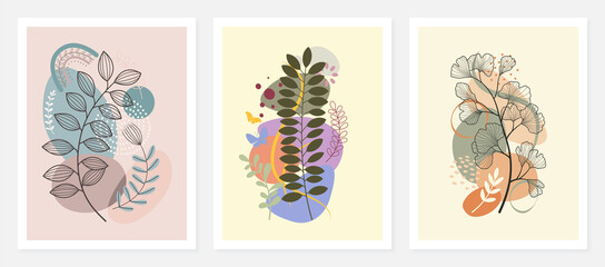 Wall Mural - Design banner frame background. Colorful poster background vector illustration. Art print for beauty, fashion and natural products,wellness, wedding and event.