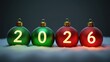 © Natalia - On Christmas balls of green and red color on Written 2026