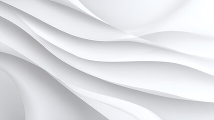 Poster - White curved layers create a gradient abstract pattern