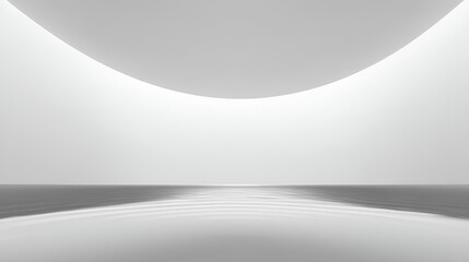 Poster - White minimal interior Curve overhead ripples below