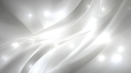 Poster - Abstract grey and white background with curving shapes and bright spots