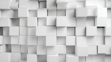Poster - A densely packed array of white cubes creates a 3D texture
