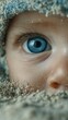 © Michael - Close-up of a child's eye surrounded by sand at a beach on a sunny day