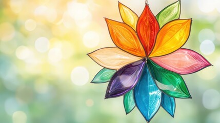 Wall Mural - a vibrant, colorful flower with petal details against a blurred background.