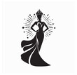 © Imam - Miss Pageant Logo with Beautiful Lady Evening Gown and Crown .Design Logo Vector