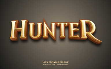 Poster - Hunter 3D editable text style effect
