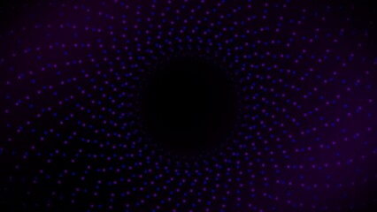 Wall Mural - Abstract dark vortex with glowing blue dots