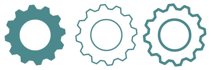 Poster - gears collection. gear settings icons. set of black gear wheels. gear icon vector set. clockwork ill