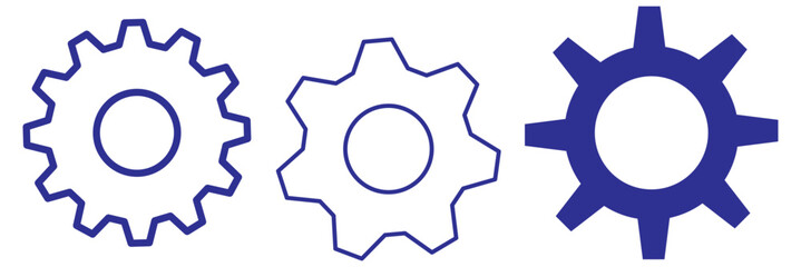 Poster - gears collection. gear settings icons. set of black gear wheels. gear icon vector set. clockwork ill