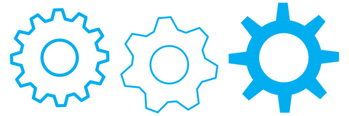 Poster - gears collection. gear settings icons. set of black gear wheels. gear icon vector set. clockwork ill
